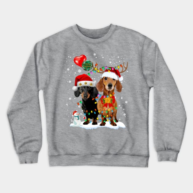 Dachshund Merry Christmas Shirt Crewneck Sweatshirt by Schoenberger Willard